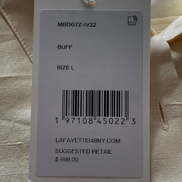 Lafayette 148 New York Cream Button Down Shirt - Picture 4 of 13